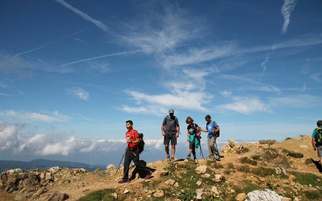 Wandergruppe am Berg